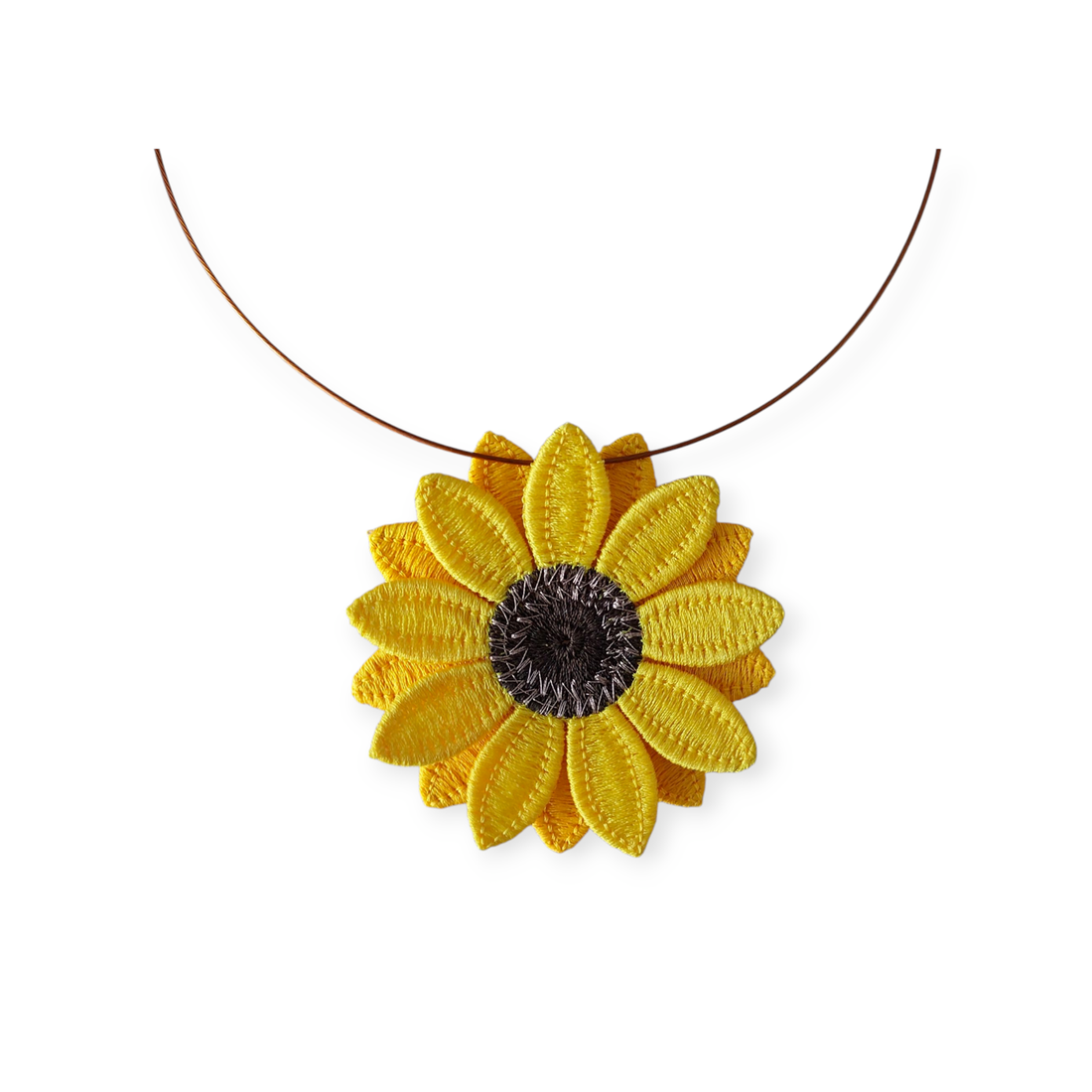Colier floarea soarelui 3D - bijuterii - coliere - coliere cu pandantive - Artynos.ro Colier floarea soarelui 3D - bijuterii - coliere - coliere cu pandantive - Artynos.ro