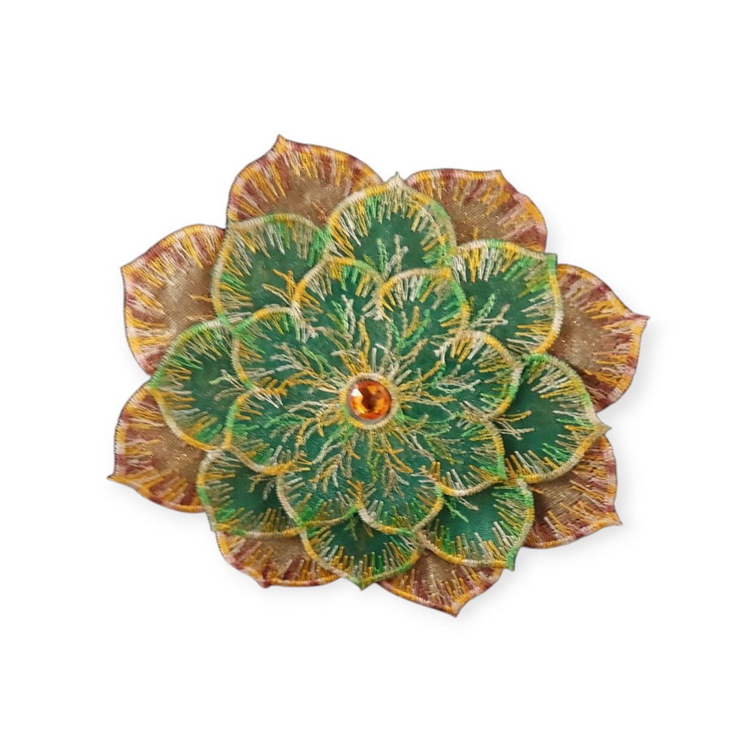Brosa dalie degrade brodata pe organza - bijuterii - broșă, insigne - insigne - Artynos.ro Brosa dalie degrade brodata pe organza - bijuterii - broșă, insigne - insigne - Artynos.ro