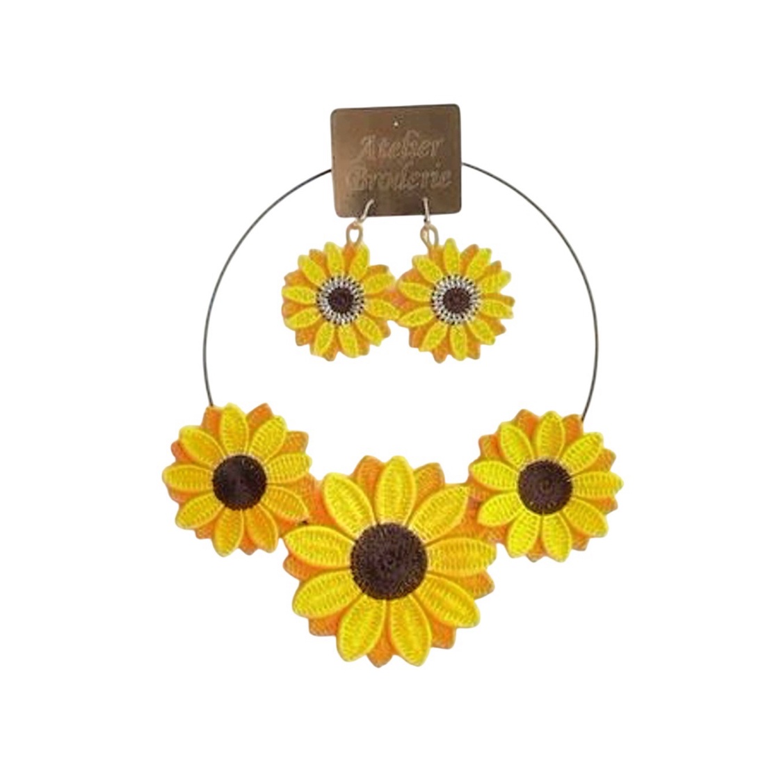 Set Floarea Soarelui 3D Colier Si Cercei - bijuterii - coliere - coliere statement - Artynos.ro Set Floarea Soarelui 3D Colier Si Cercei - bijuterii - coliere - coliere statement - Artynos.ro