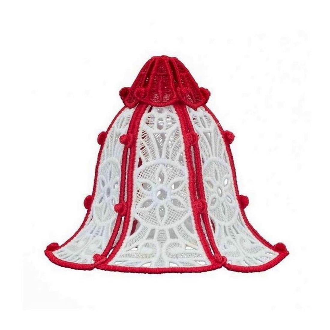 Clopotel 3D brodat alb - crăciun - decorațiuni de crăciun de casă - globuri de crăciun - Artynos.ro