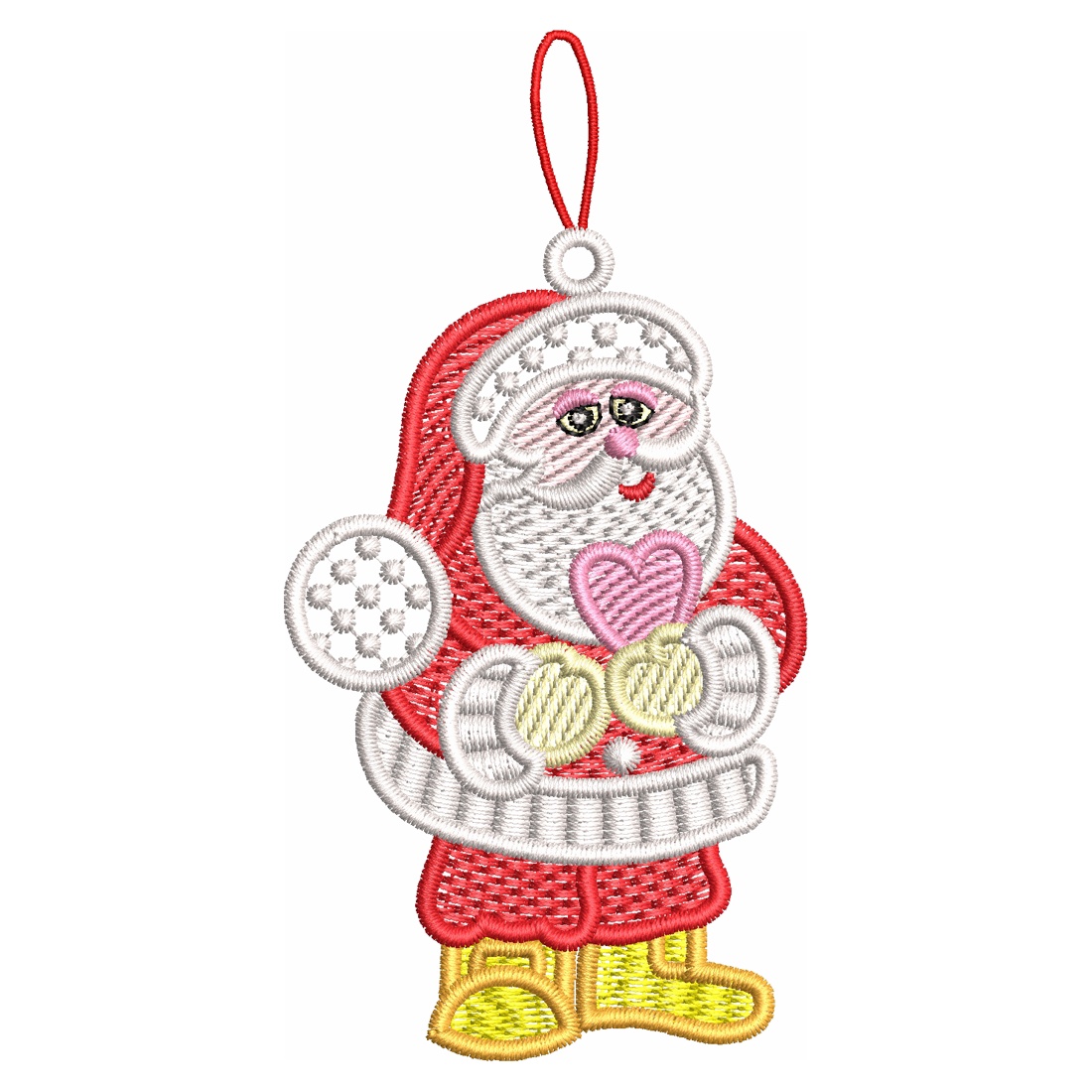 Mos Craciun Brodat 8 - crăciun - decorațiuni de crăciun de casă - figurine pentru pomul de crăciun - Artynos.ro