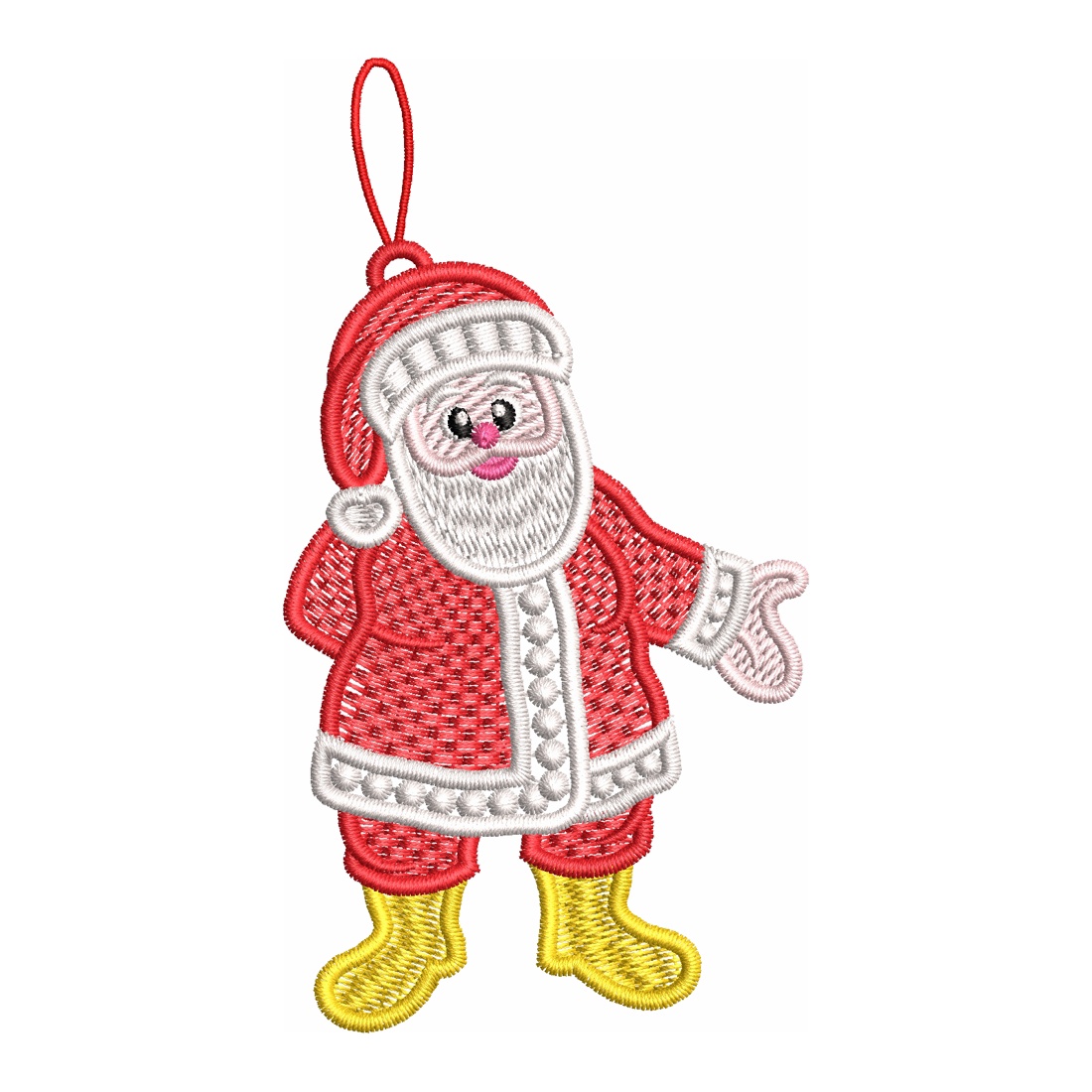 Mos Craciun Brodat 9 - crăciun - decorațiuni de crăciun de casă - figurine pentru pomul de crăciun - Artynos.ro