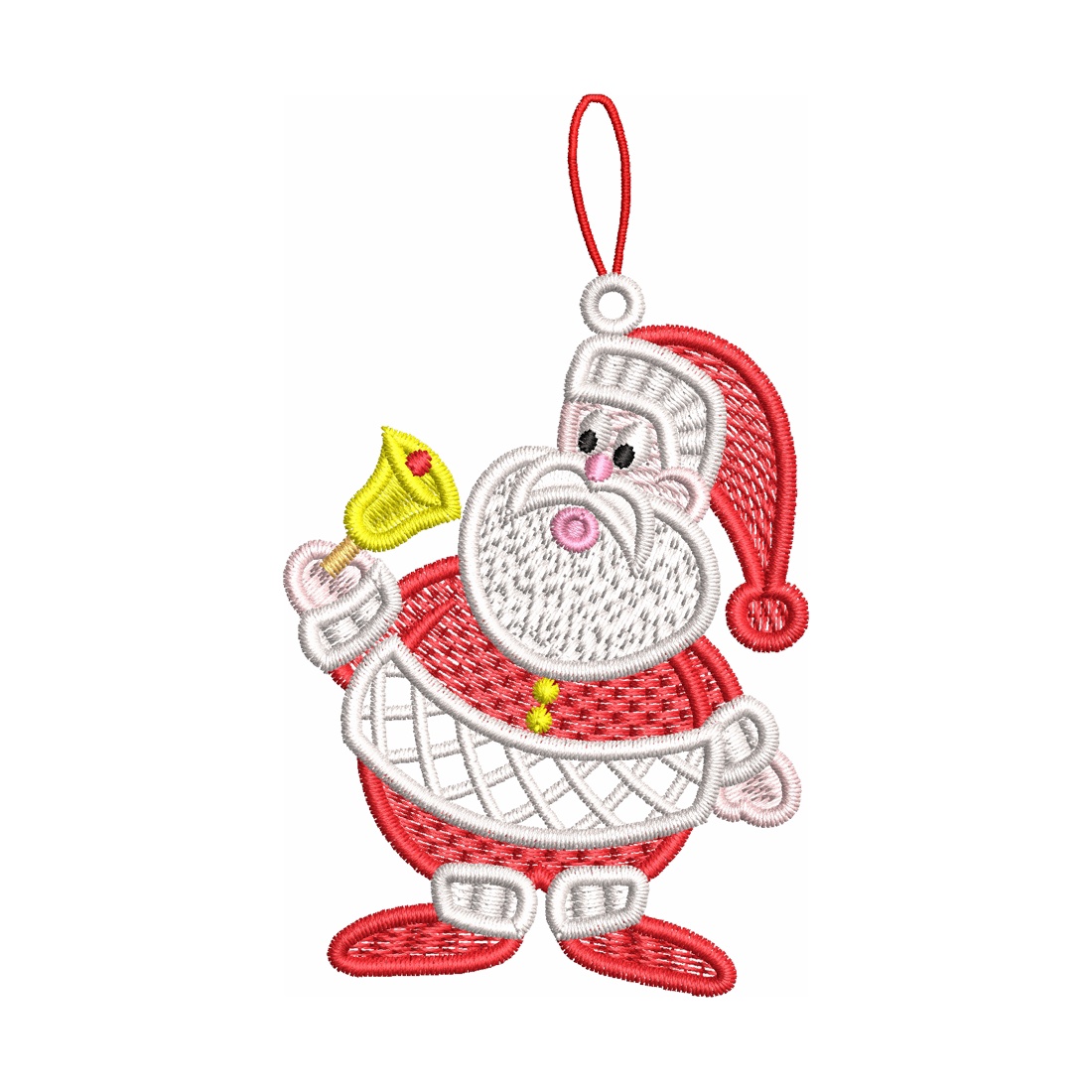 Mos Craciun Brodat 10 - crăciun - decorațiuni de crăciun de casă - figurine pentru pomul de crăciun - Artynos.ro