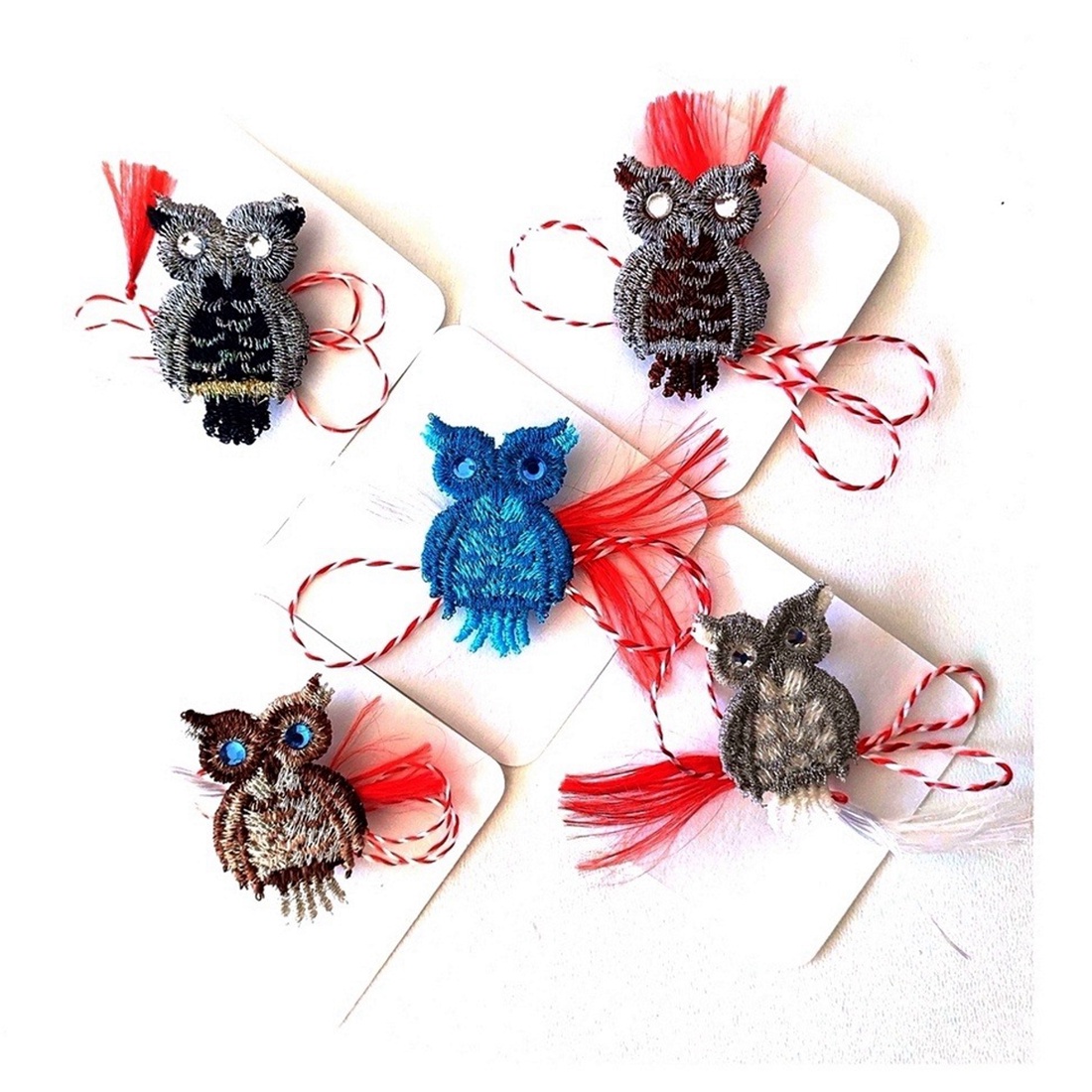 Set Martisoare Bufnite - bijuterii - mărțișor - Artynos.ro