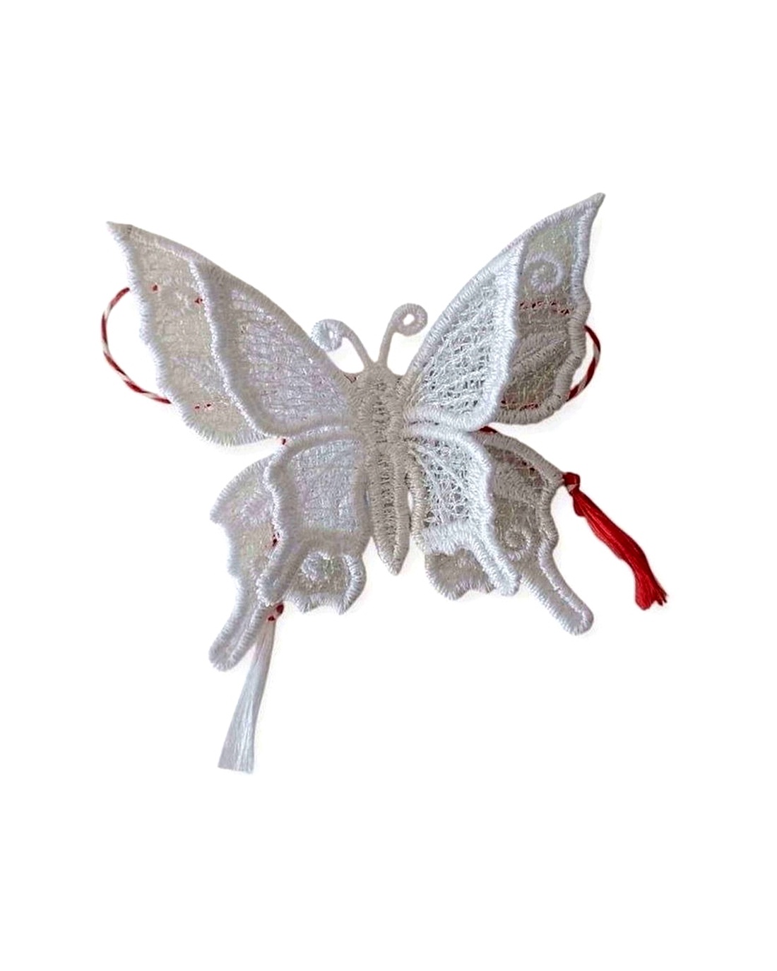 Martisor Fluture 3D Alb  - bijuterii - mărțișor - Artynos.ro