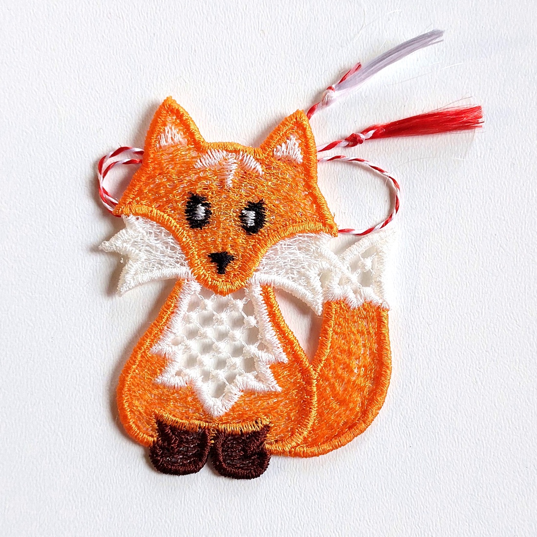 Martisor Vulpe Brodata - bijuterii - mărțișor - Artynos.ro