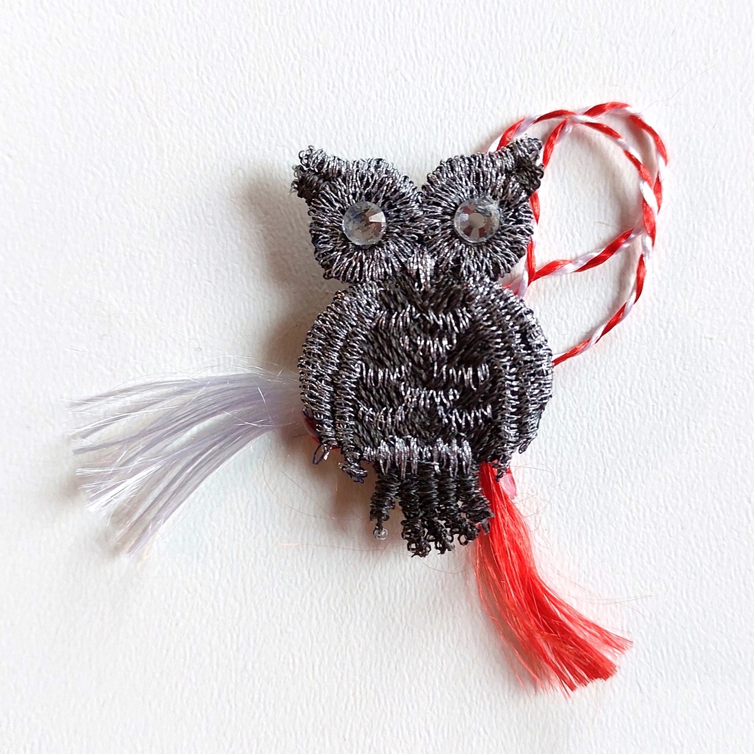 Martisor Bufnita cu Cristale 2 - bijuterii - mărțișor - Artynos.ro