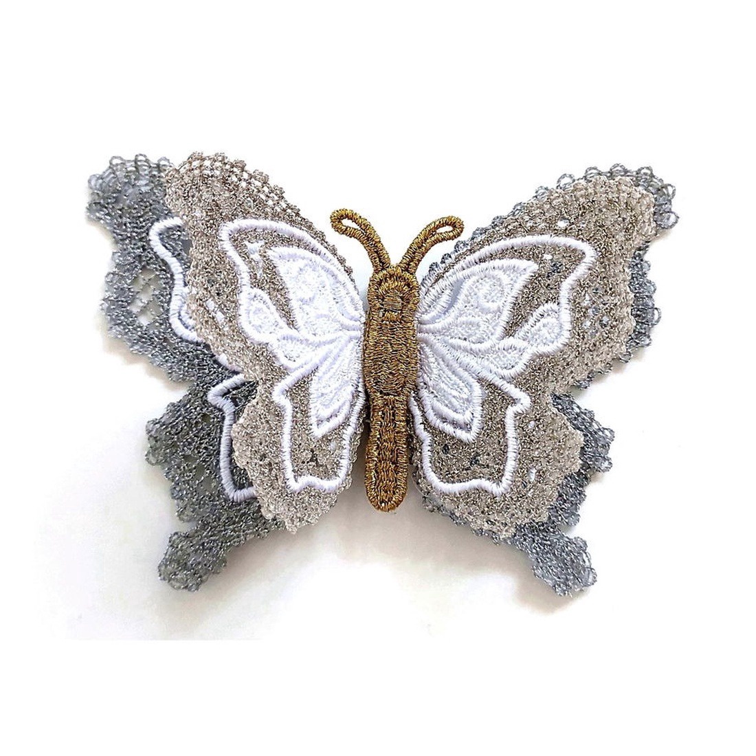 Brosa fluture  filigran argintiu 3D - bijuterii - broșe - Artynos.ro