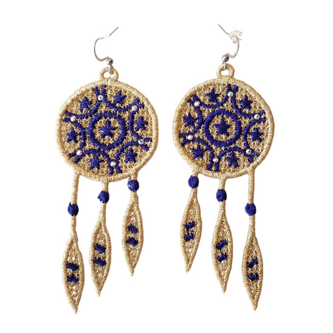 Cercei Dreamcatcher cu Cristale - bijuterii - cercei - cercei lungi - Artynos.ro