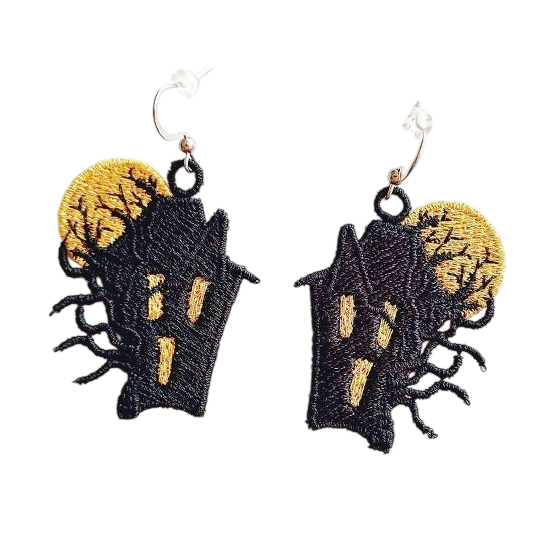 Cercei casuta Halloween - bijuterii - cercei - cercei brodați - Artynos.ro