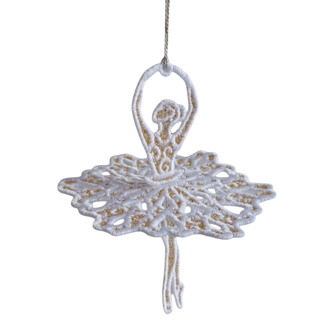 Balerina brodata suspendabila - crăciun - decorațiuni de crăciun de casă - figurine pentru pomul de crăciun - Artynos.ro