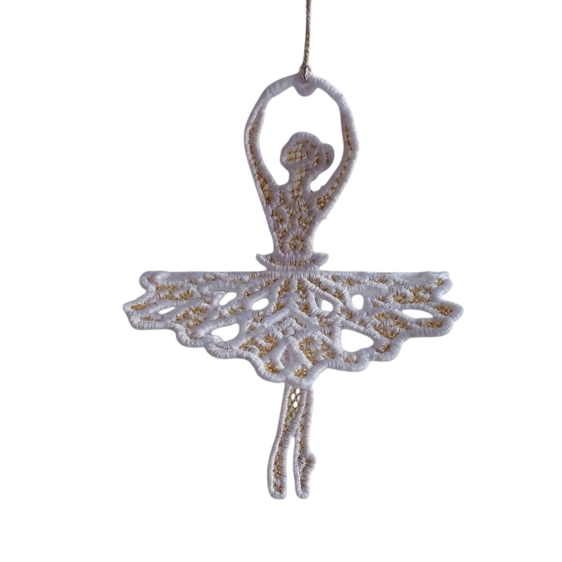 Balerina brodata suspendabila - crăciun - decorațiuni de crăciun de casă - figurine pentru pomul de crăciun - Artynos.ro