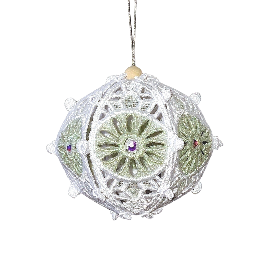 Globulet 3D Alb cu Degrade Glitter - crăciun - decorațiuni de crăciun de casă - globuri de crăciun - Artynos.ro