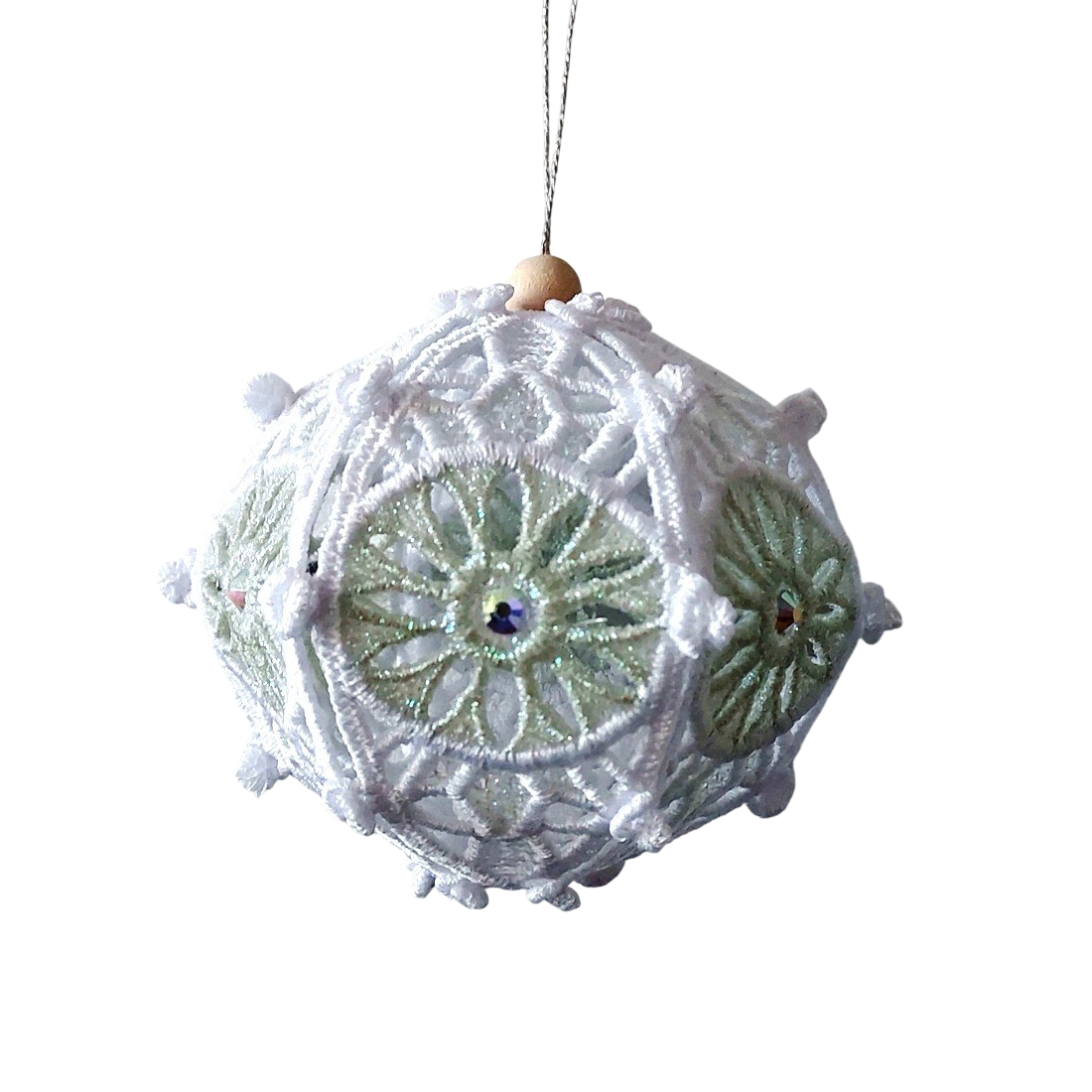 Globulet 3D Alb cu Degrade Glitter - crăciun - decorațiuni de crăciun de casă - globuri de crăciun - Artynos.ro
