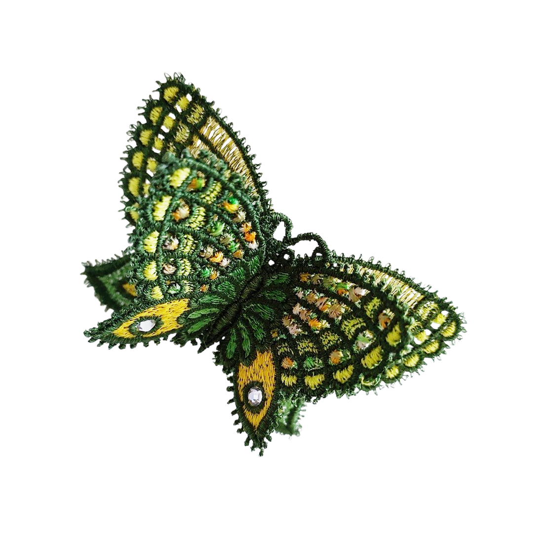 Brosa fluture verde cu auriu - genți și portofele - accesorii genți - decorațiuni de genți - Artynos.ro