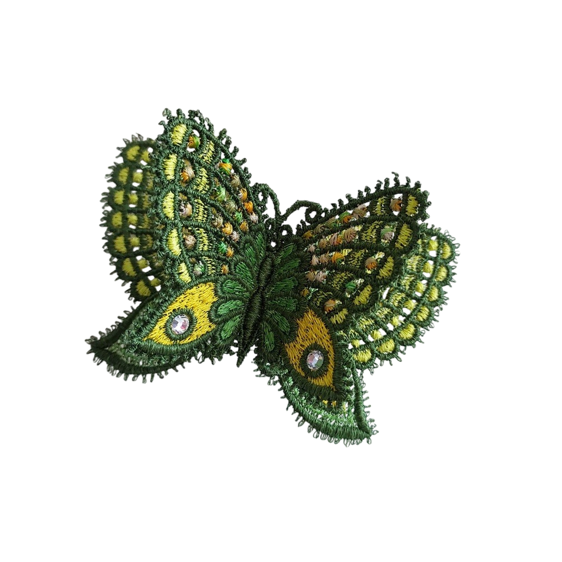 Brosa fluture verde cu auriu - genți și portofele - accesorii genți - decorațiuni de genți - Artynos.ro