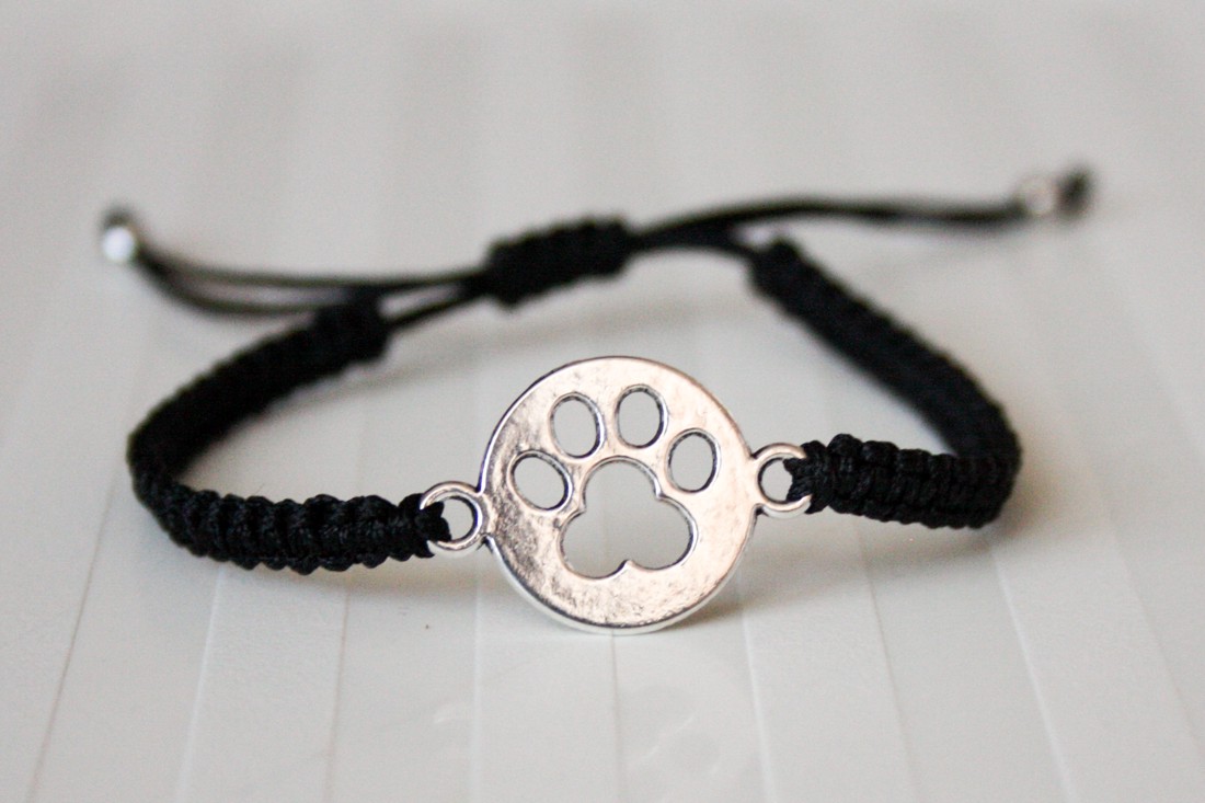 Brățară Makramé - Paw paw negru -  - Artynos.ro