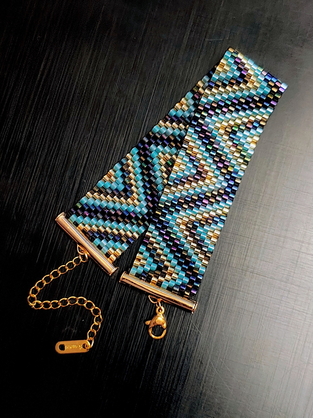 Brățară țesută mărgele miyuki - model geometric - bijuterii - brățări - brățări din mărgele - Artynos.ro