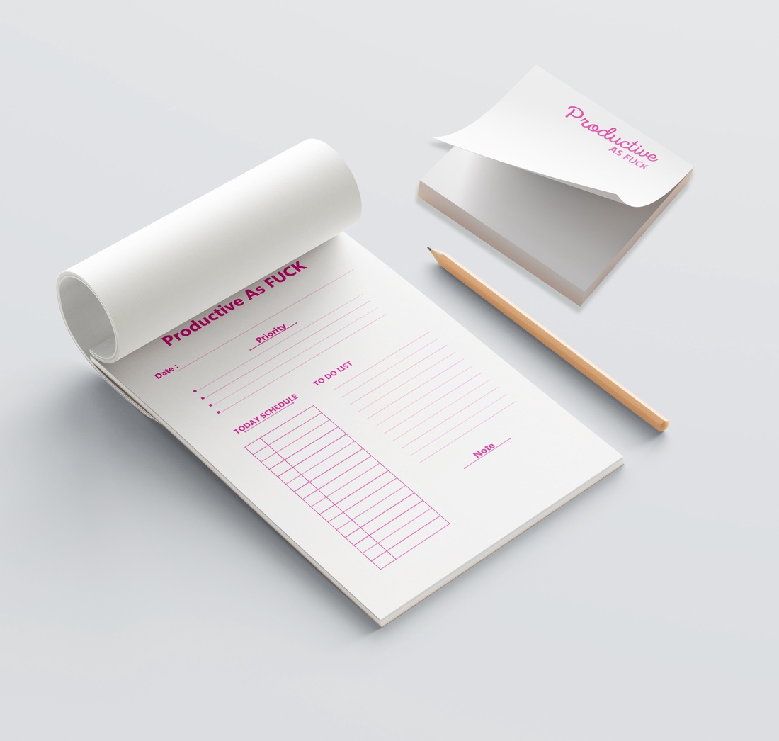 Set carnet dimensiune A5, blocnotes patrate si creion, model Productive as Fuck - casă & stil de viață - papetărie de hârtie - caiete și jurnal - Artynos.ro Set carnet dimensiune A5, blocnotes patrate si creion, model Productive as Fuck - casă & stil de viață - papetărie de hârtie - caiete și jurnal - Artynos.ro
