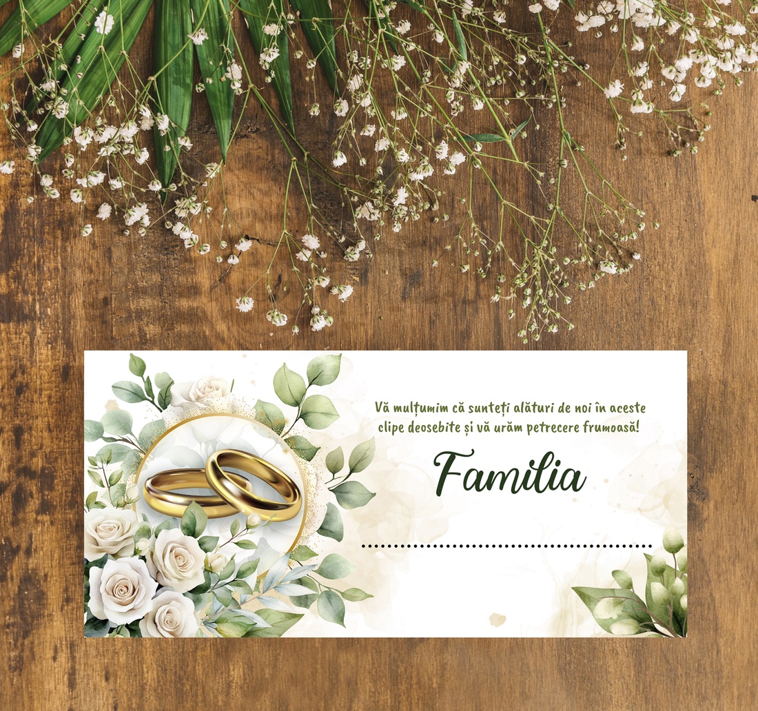 Plic de bani pentru nunta, model elegant cu verighete aurii, trandafiri albi, frunze verzi, mesaj de multumire - accesorii nuntă - amintiri și cadouri de nuntă - cadou nuntă - plic de bani, card - Artynos.ro Plic de bani pentru nunta, model elegant cu verighete aurii, trandafiri albi, frunze verzi, mesaj de multumire - accesorii nuntă - amintiri și cadouri de nuntă - cadou nuntă - plic de bani, card - Artynos.ro
