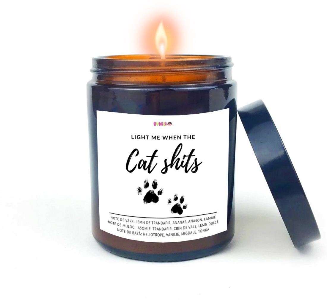 Lumanare parfumata BUNILU, ceara de soia naturala, recipient sticla cu capac, eticheta amuzanta, 150 ml - casă & stil de viață - lumânări, parfumuri, arome - lumânări artizanale - Artynos.ro