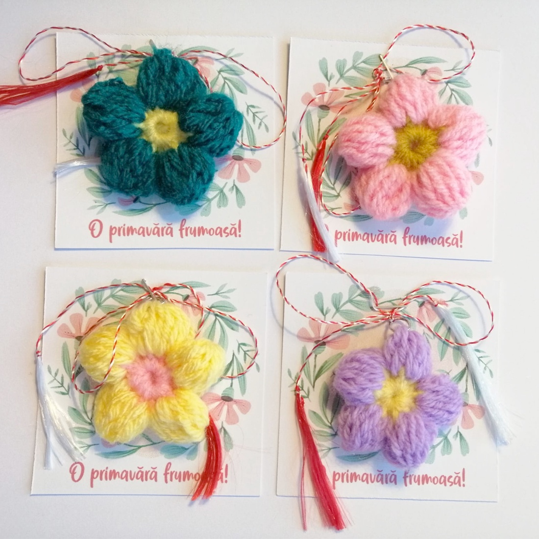 Set 11 mărțișoare handmade din ceramică pictată, fetru și croșetate - bijuterii - mărțișor - Artynos.ro