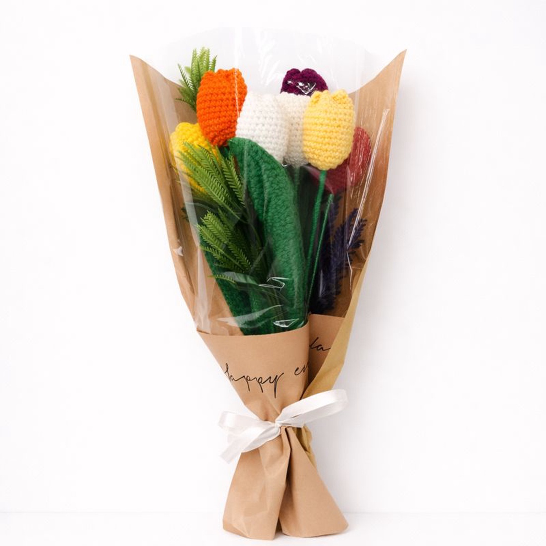 Buchet lalele crosetate � flori crosetate multicolore - casă & stil de viață - decorațiuni de casă - accesorii florale - buchete de flori - Artynos.ro