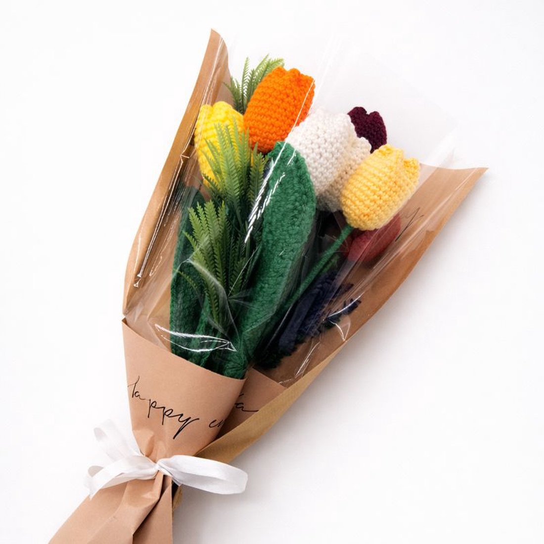 Buchet lalele crosetate � flori crosetate multicolore - casă & stil de viață - decorațiuni de casă - accesorii florale - buchete de flori - Artynos.ro