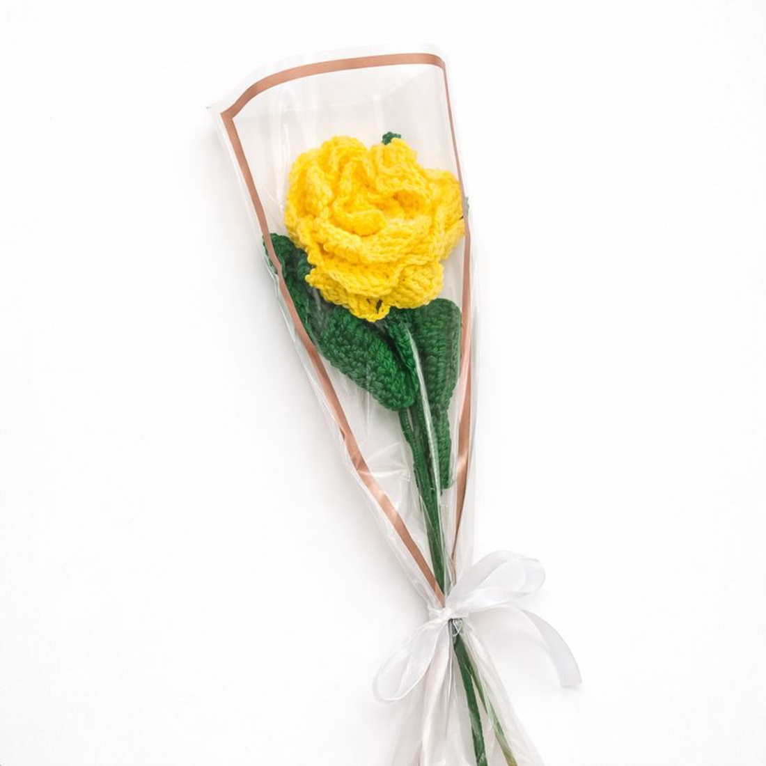 Trandafir galben, floare textila ambalata - casă & stil de viață - decorațiuni de casă - accesorii florale - buchete de flori - Artynos.ro