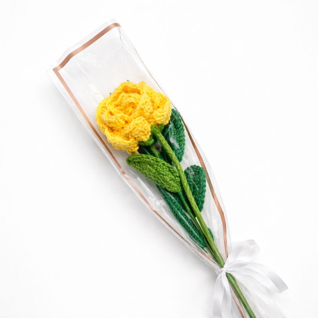 Trandafir galben, floare textila ambalata - casă & stil de viață - decorațiuni de casă - accesorii florale - buchete de flori - Artynos.ro