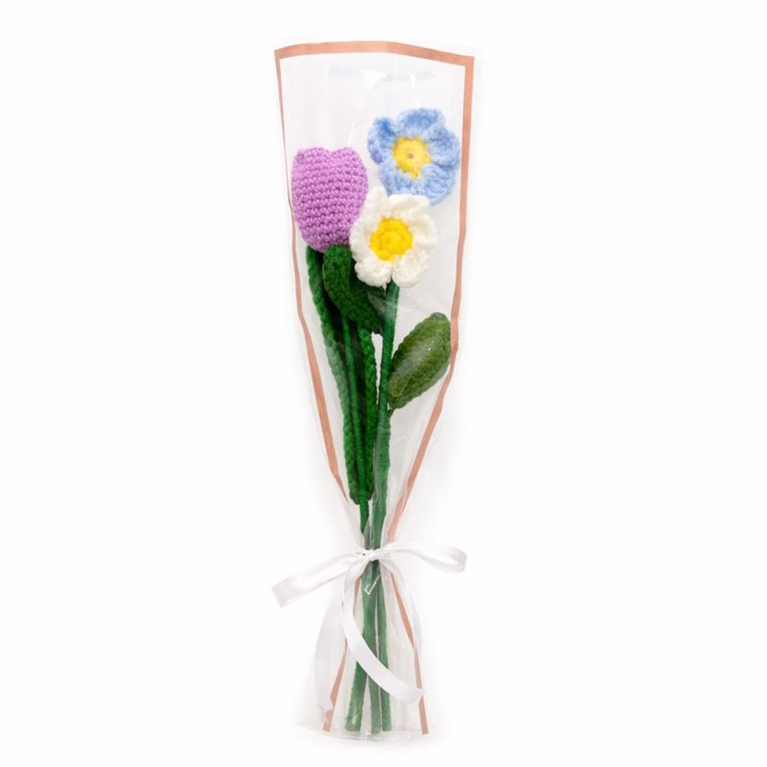 Buchet flori crosetate � lalea mov si margarete - casă & stil de viață - decorațiuni de casă - accesorii florale - buchete de flori - Artynos.ro