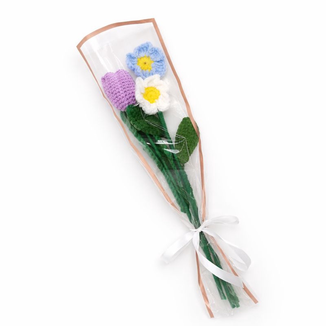 Buchet flori crosetate � lalea mov si margarete - casă & stil de viață - decorațiuni de casă - accesorii florale - buchete de flori - Artynos.ro