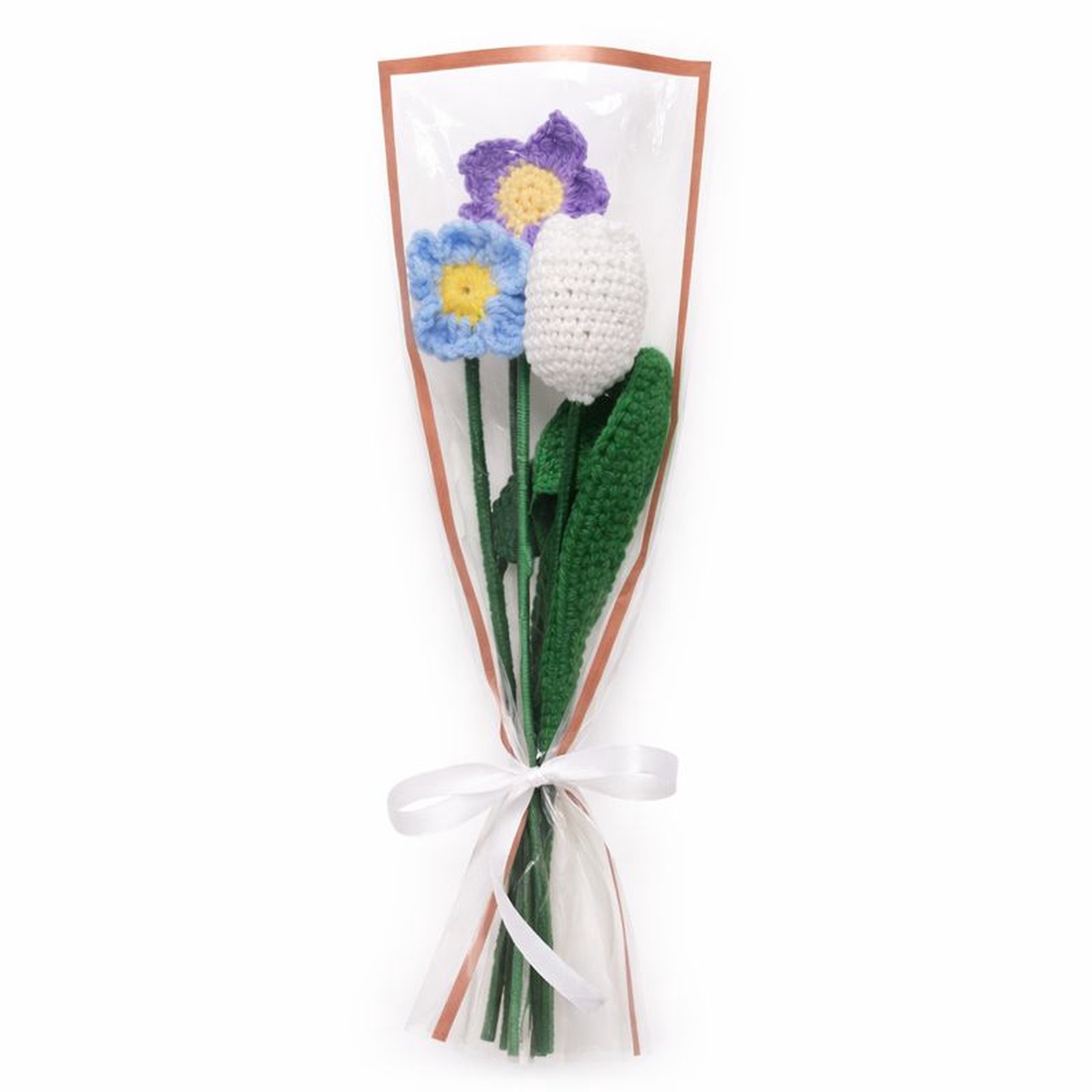 Buchet flori crosetate � lalea alba si margarete - casă & stil de viață - decorațiuni de casă - accesorii florale - buchete de flori - Artynos.ro