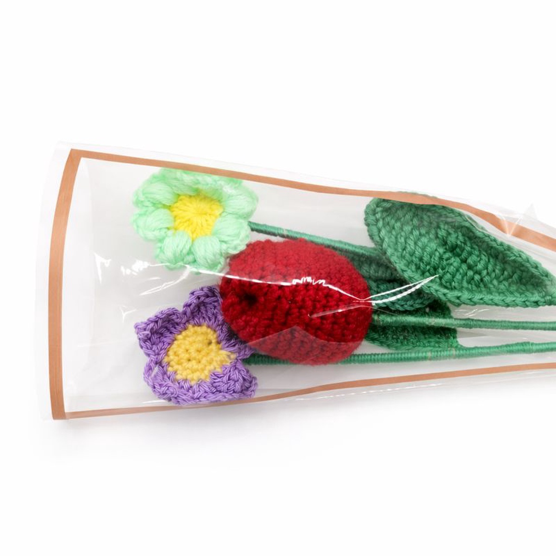 Buchet flori crosetate � lalea rosie si margarete - casă & stil de viață - decorațiuni de casă - accesorii florale - buchete de flori - Artynos.ro