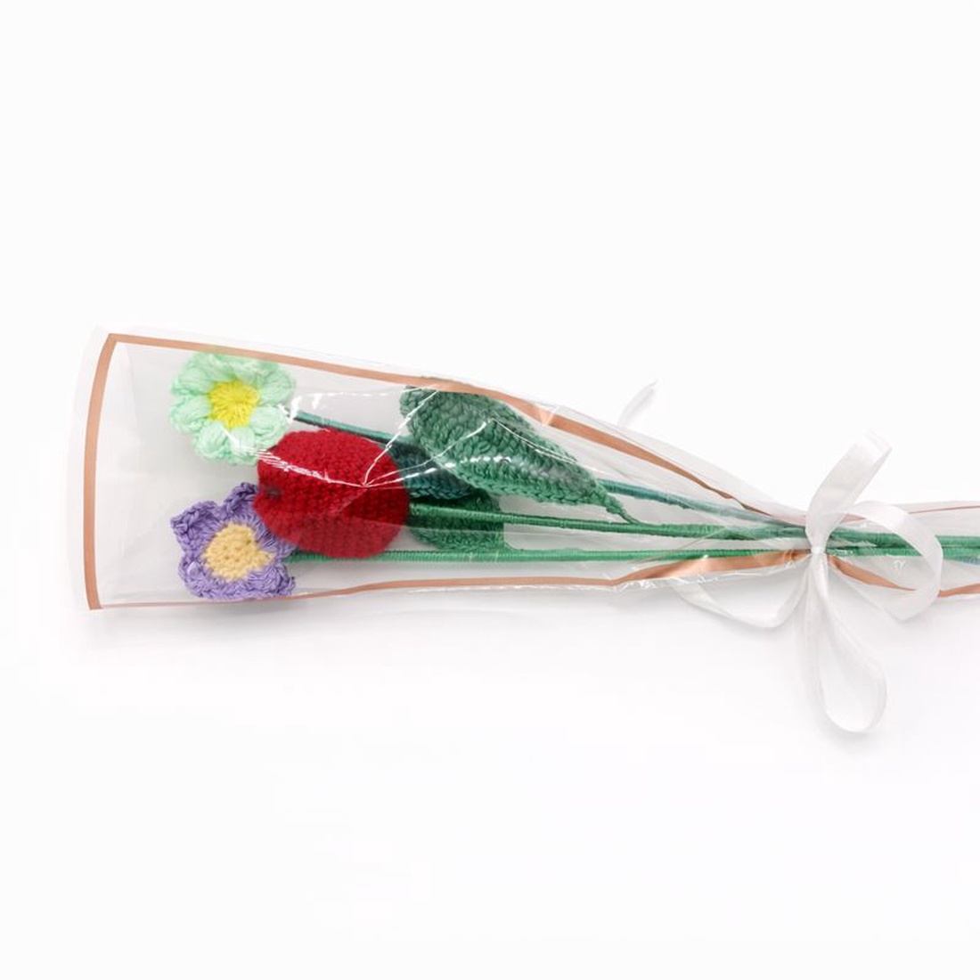 Buchet flori crosetate � lalea rosie si margarete - casă & stil de viață - decorațiuni de casă - accesorii florale - buchete de flori - Artynos.ro