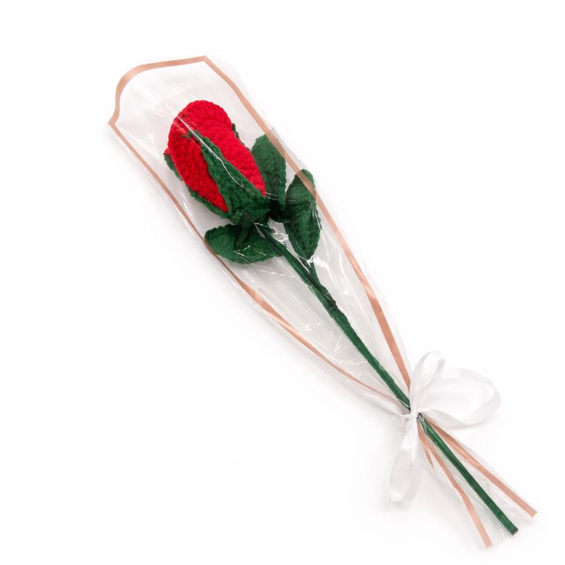 Trandafir rosu, floare textila ambalata - casă & stil de viață - decorațiuni de casă - accesorii florale - buchete de flori - Artynos.ro