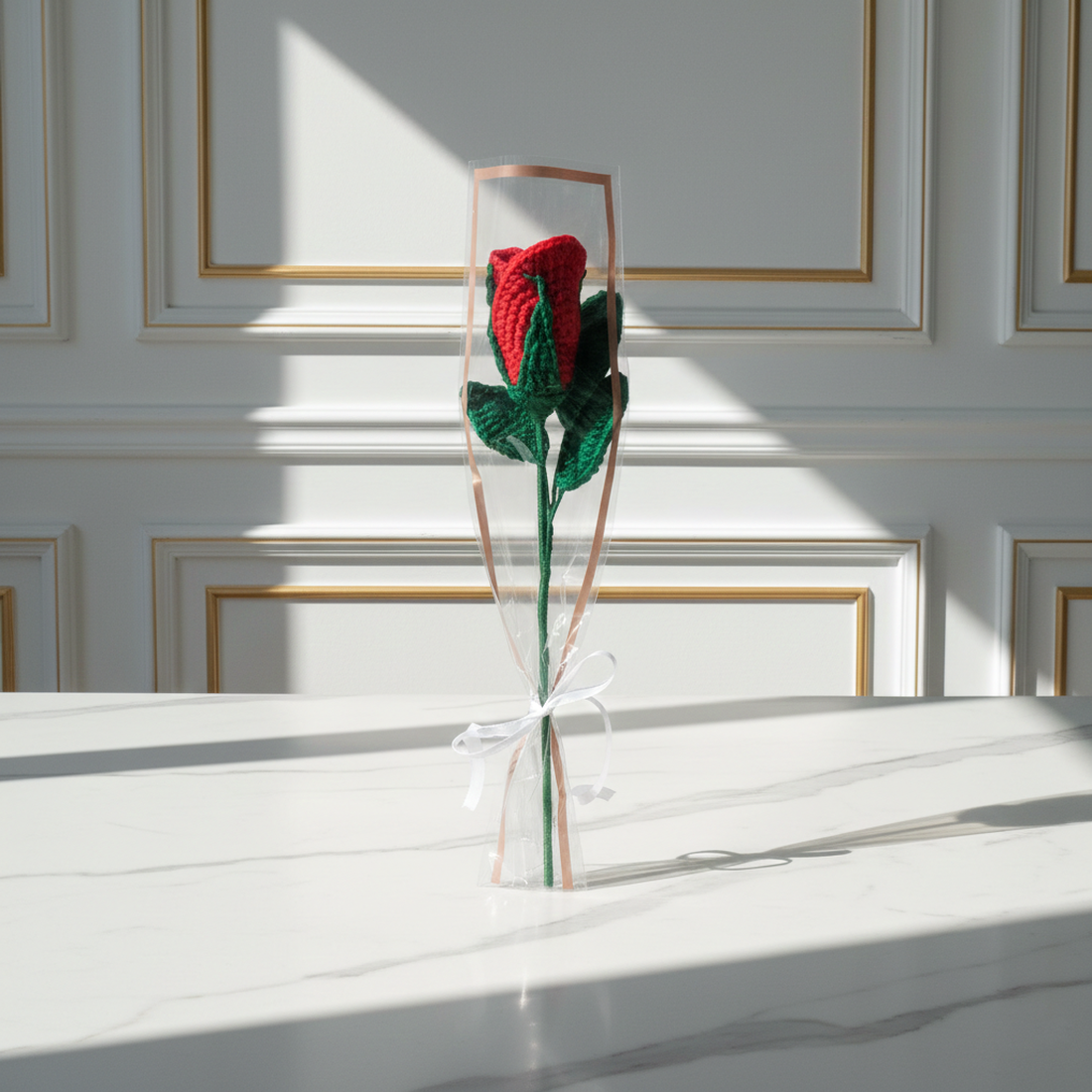 Trandafir rosu, floare textila ambalata - casă & stil de viață - decorațiuni de casă - accesorii florale - buchete de flori - Artynos.ro