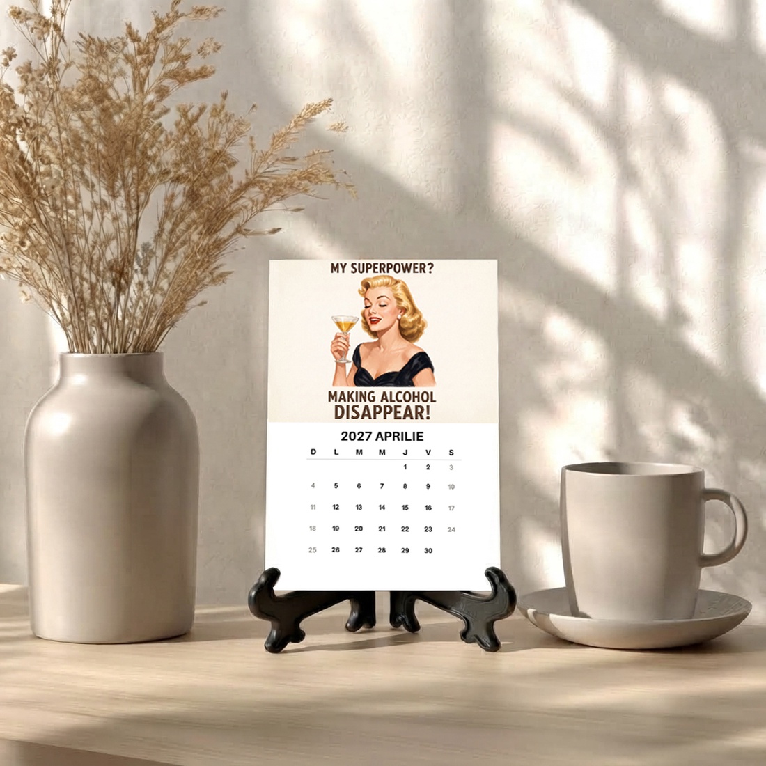 Calendar cu amuzant, 2027, calendar de birou cu suport negru - casă & stil de viață - produse de papetărie - calendar și planificator - Artynos.ro