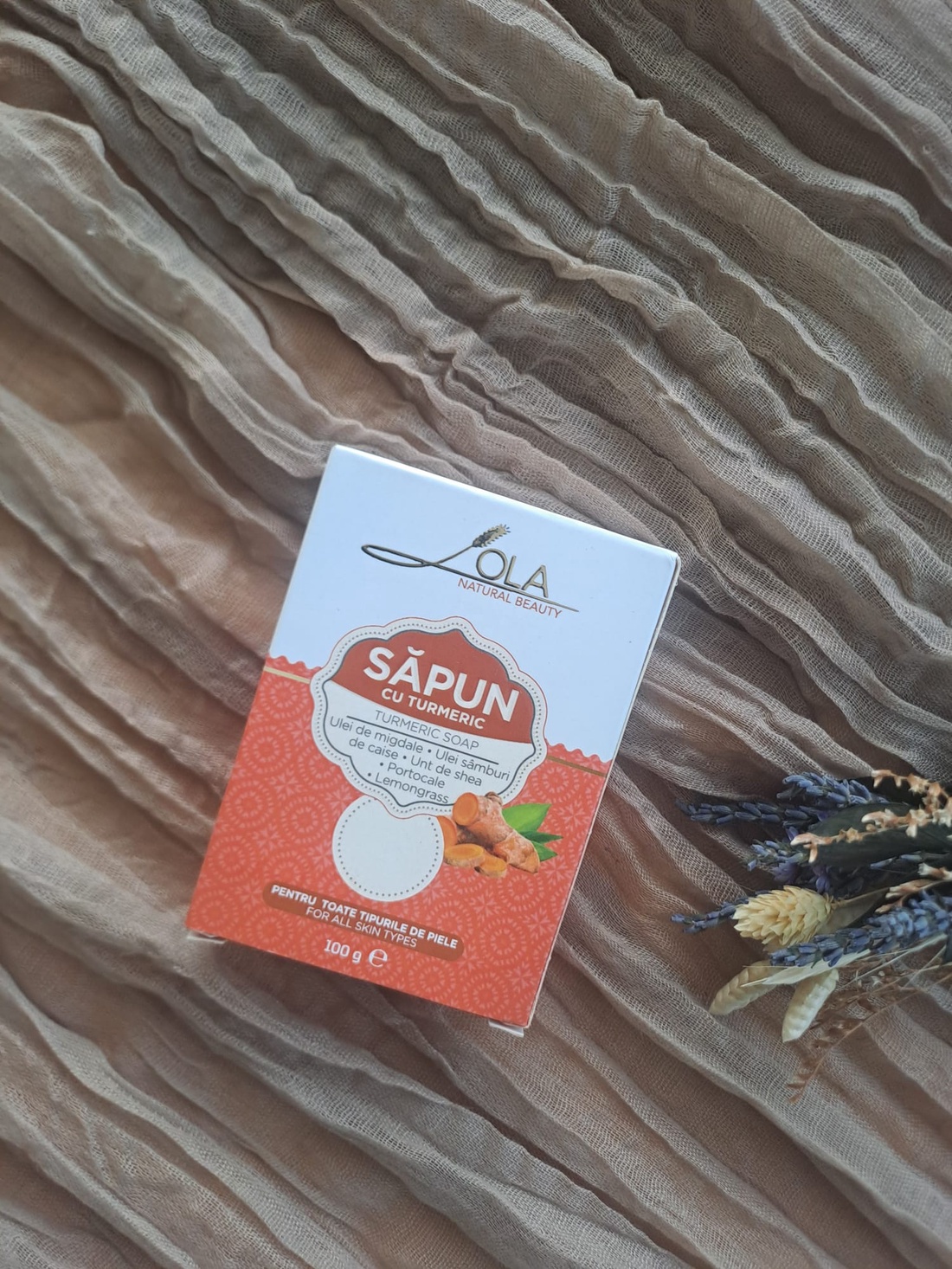 Săpun cu turmeric,migdale și portocale Lola Natural Beauty - igienă și înfrumusețare - săpunuri și articole de igienă - bureți de baie - Artynos.ro