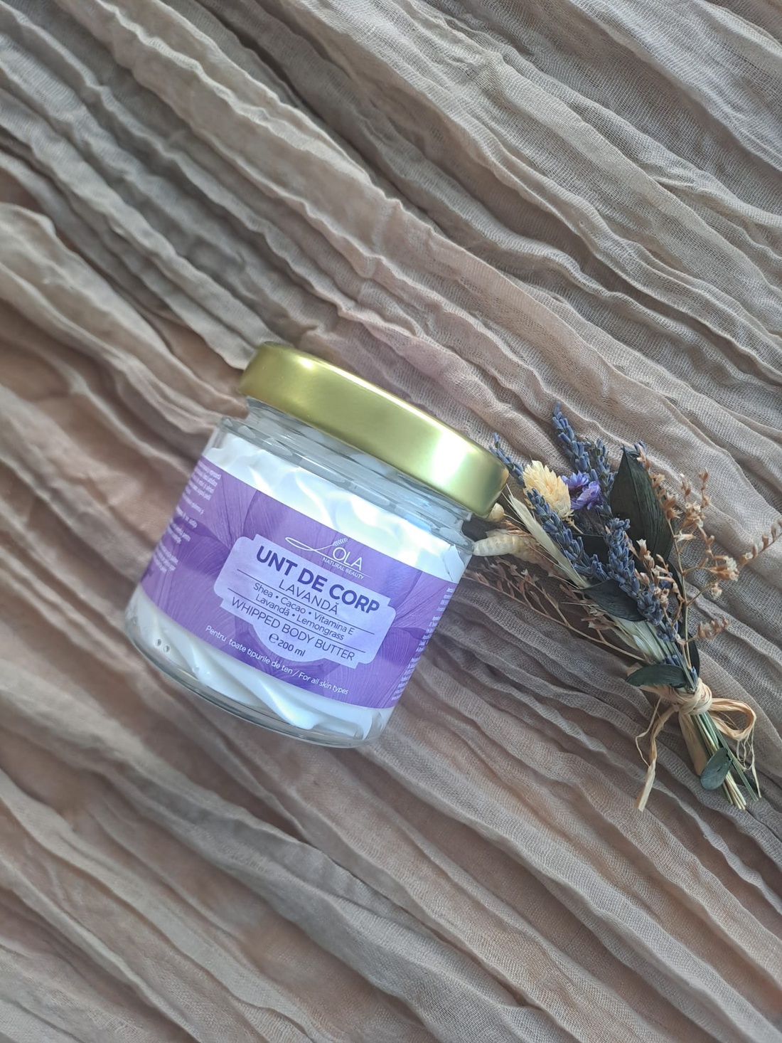 Unt de corp cu lavandă ,shea Lola Natural Beauty 200ml - igienă și înfrumusețare - produse de igienă personală - loțiune și unt de corp - Artynos.ro