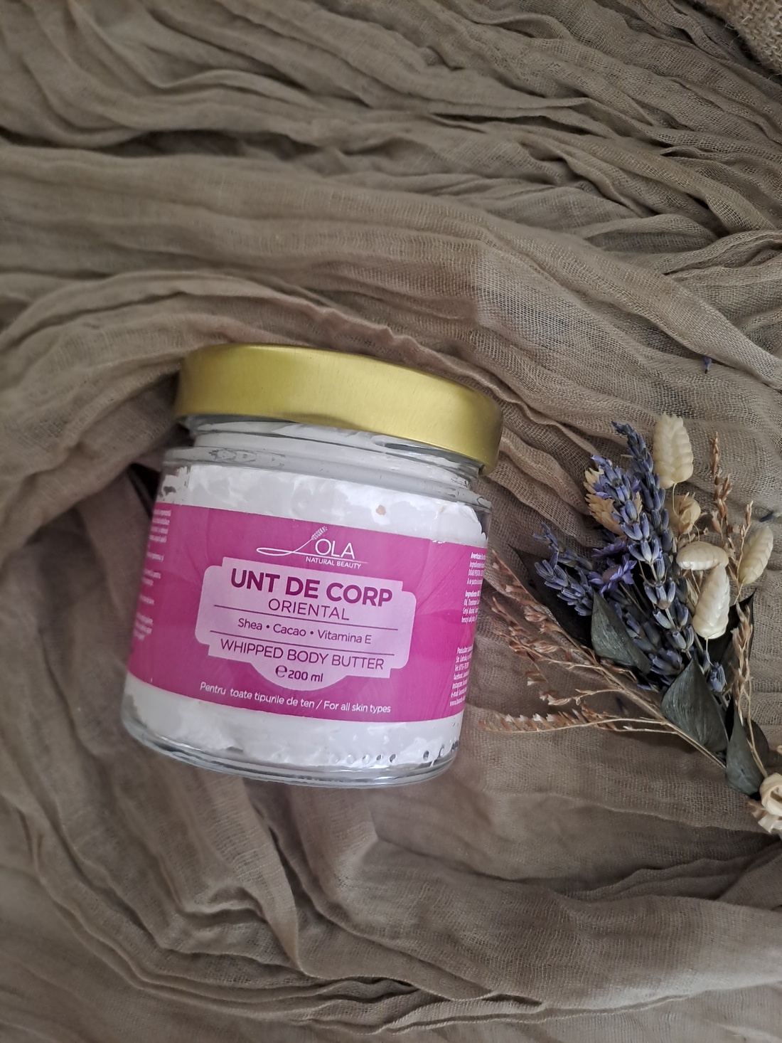 Unt de corp oriental ,shea ,cacao,vitamina E ,Lola Natural Beauty - igienă și înfrumusețare - produse de igienă personală - loțiune și unt de corp - Artynos.ro