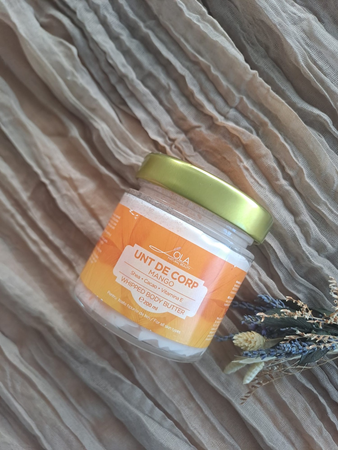 Unt de corp cu mango,shea ,cacao,vitamina E Lola Natural Beauty ,200ml - igienă și înfrumusețare - produse de igienă personală - loțiune și unt de corp - Artynos.ro