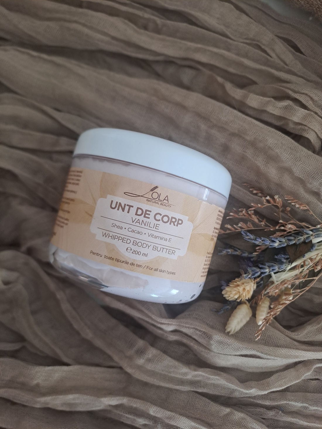 Unt de corp vanilie,shea,cacao ,vitamina E Lola Natural Beauty ,200ml - igienă și înfrumusețare - produse de igienă personală - loțiune și unt de corp - Artynos.ro