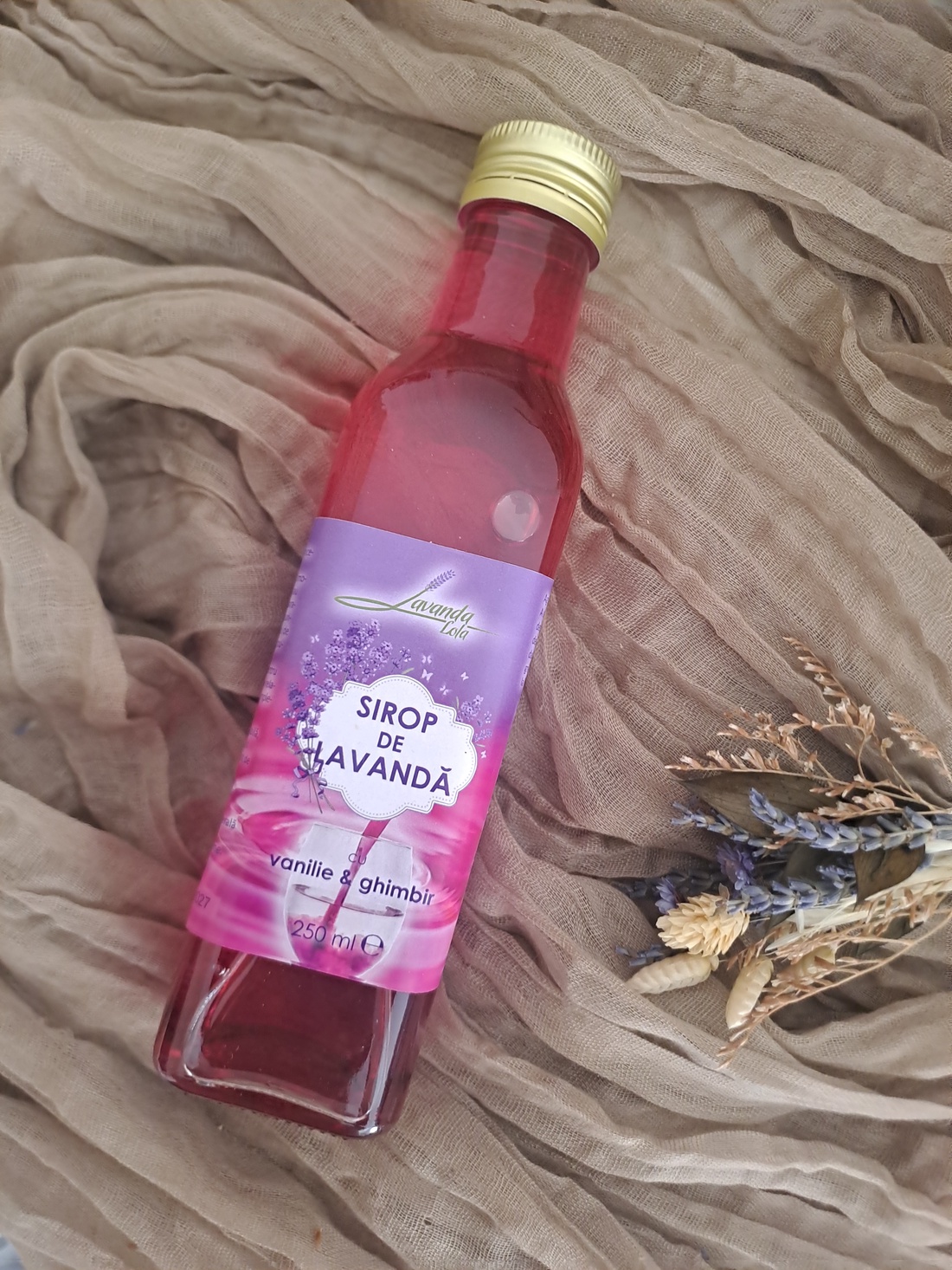 Sirop de lavandă,vanilie și ghimbir Lola Natural Beauty ,250 ml - alimente - siropuri de casă - Artynos.ro