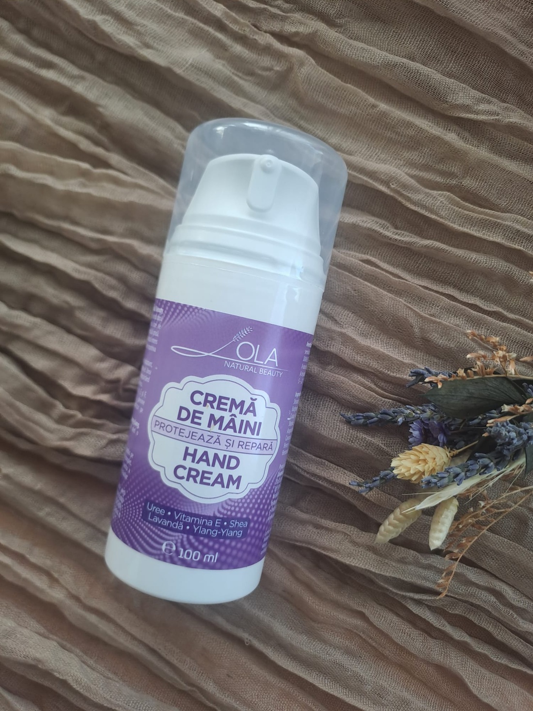 Cremă de mâini cu lavandă,shea ,vitamina E Lola Natural Beauty 100ml - igienă și înfrumusețare - produse de igienă personală - cremă de mâini - Artynos.ro