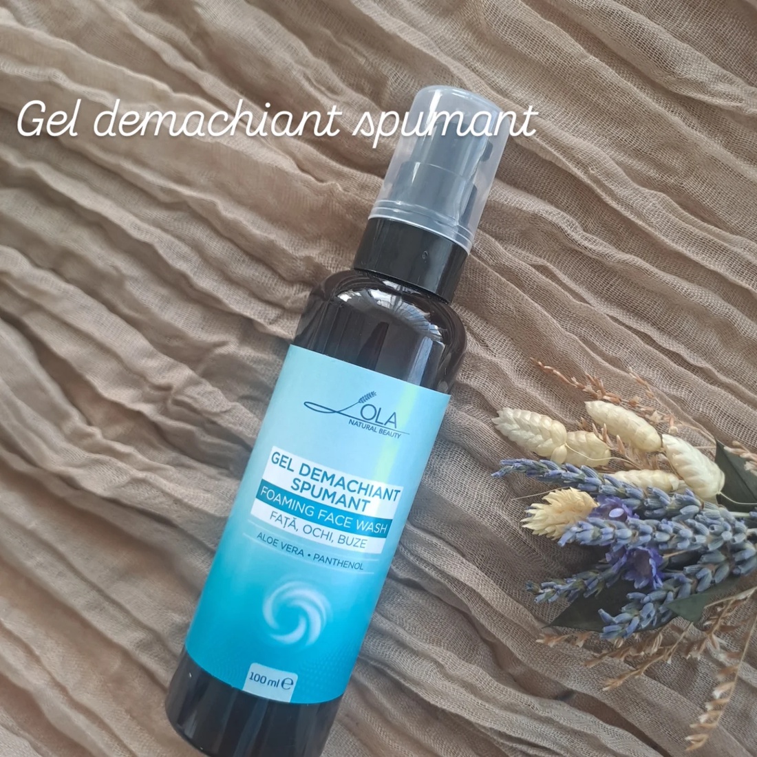 Gel demachiant spumant cu lavandă,aloe vera și panthenol Lola Natural Beauty ,100ml - igienă și înfrumusețare - săpunuri și articole de igienă - gel de duș - Artynos.ro