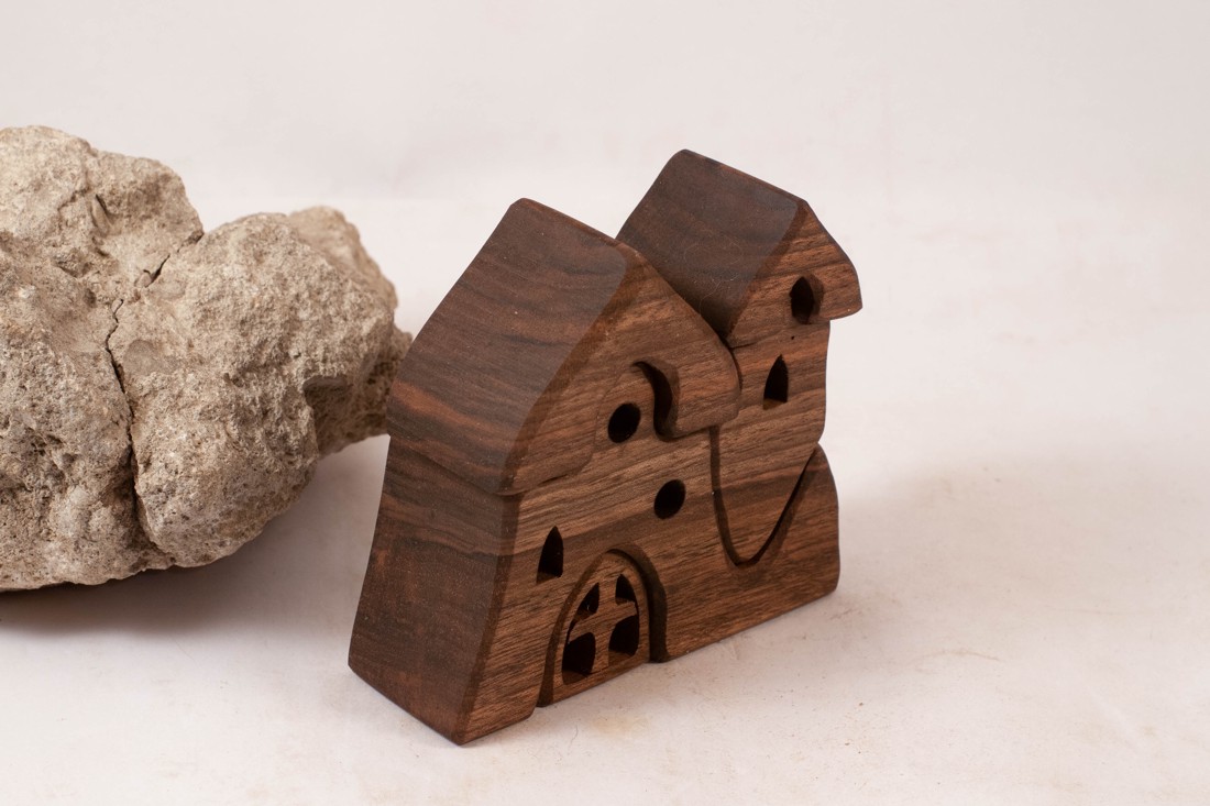  Castel din lemn, constructor din lemn, puzzle - jucării și echipamente pentru copii - puzzle, jocuri puzzle - puzzle din lemn - Artynos.ro