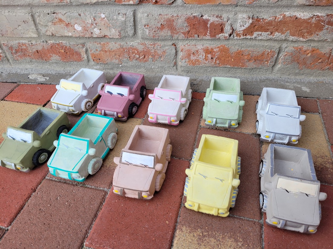 Baril de camion colorat în beton, lumini frumos vopsite, toate impregnate - - Artynos.ro Baril de camion colorat în beton, lumini frumos vopsite, toate impregnate - - Artynos.ro