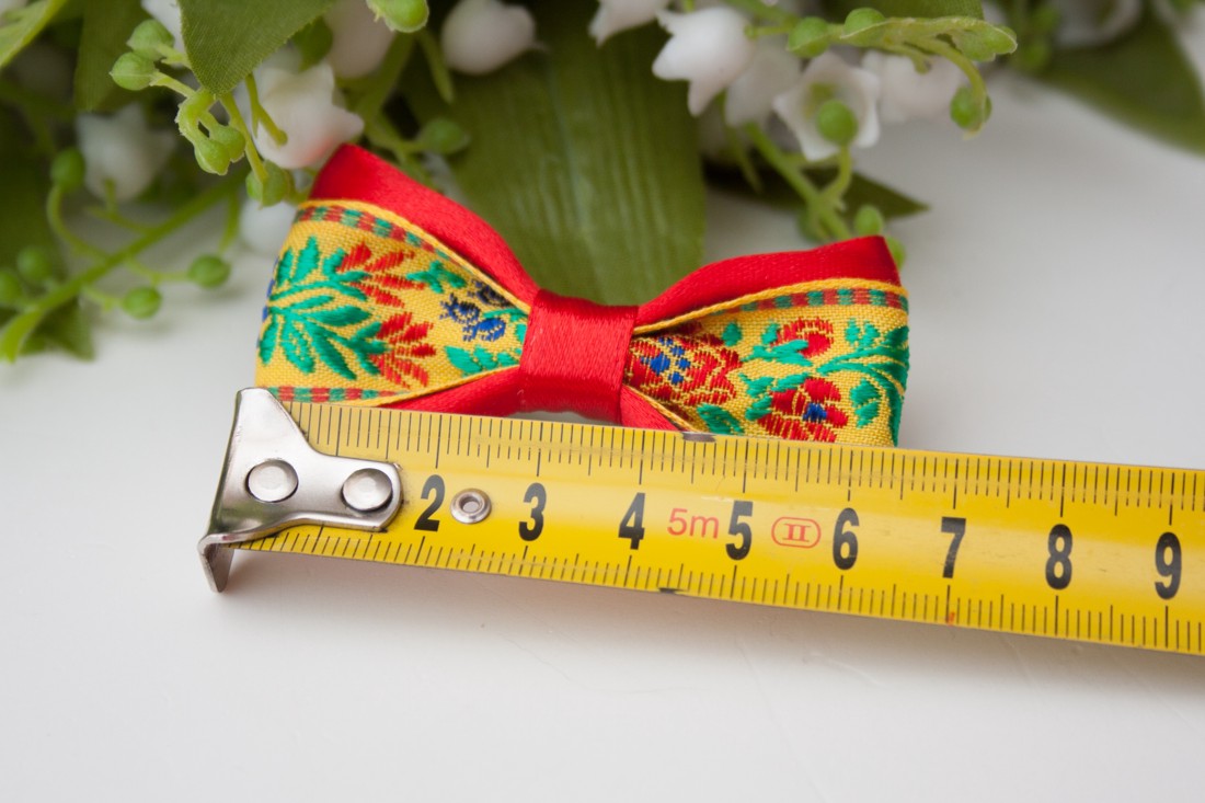 Clemă de păr cu model floral - roșu/galben -  - Artynos.ro