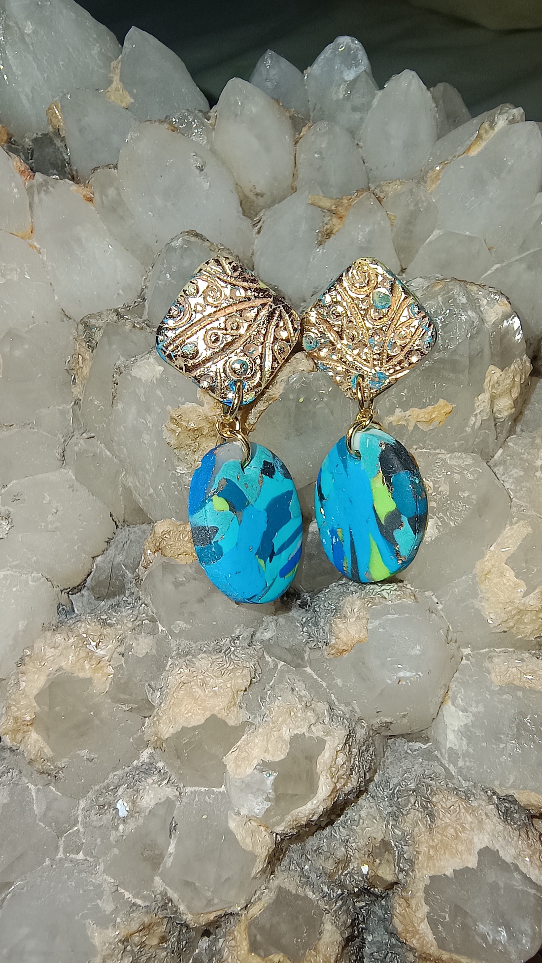 Just Blue  - bijuterii - cercei - cercei din rășină - Artynos.ro